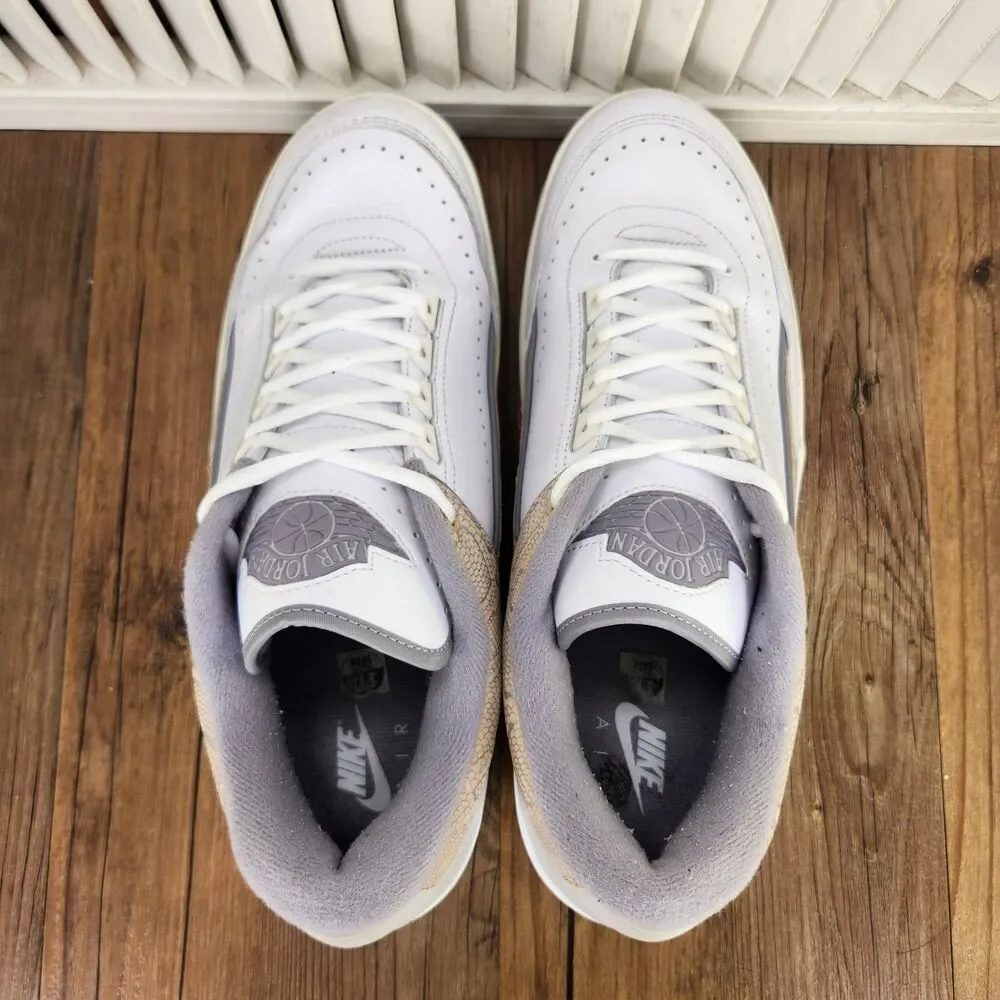 Nike Air Jordan 2 Retro Low Sneakers Mens Sz 11.5 White Python Shoes DV9956-100
